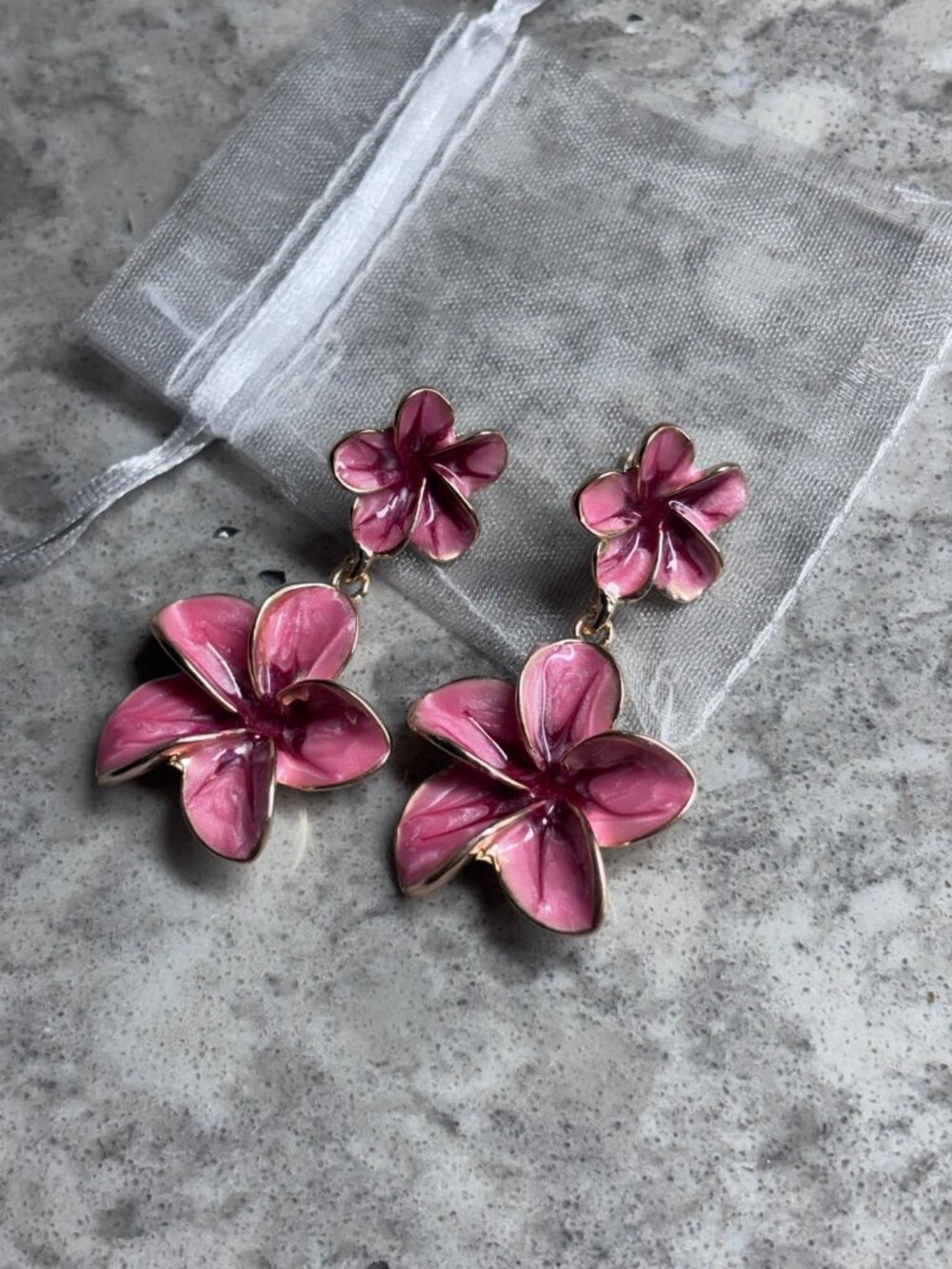 Flor Rosa Drop Earrings